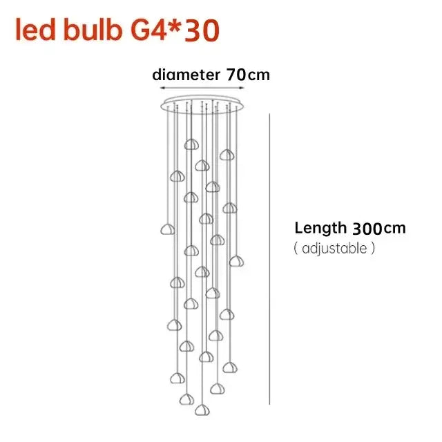 Nordic Crystal Staircase Chandelier