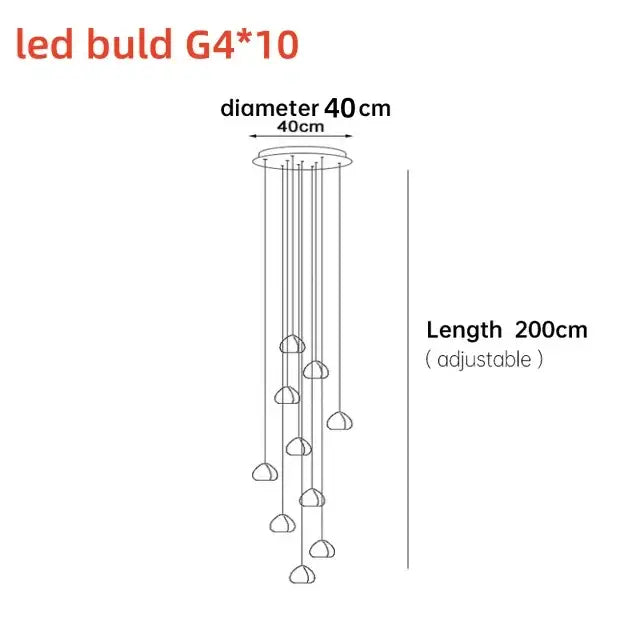 Nordic Crystal Staircase Chandelier