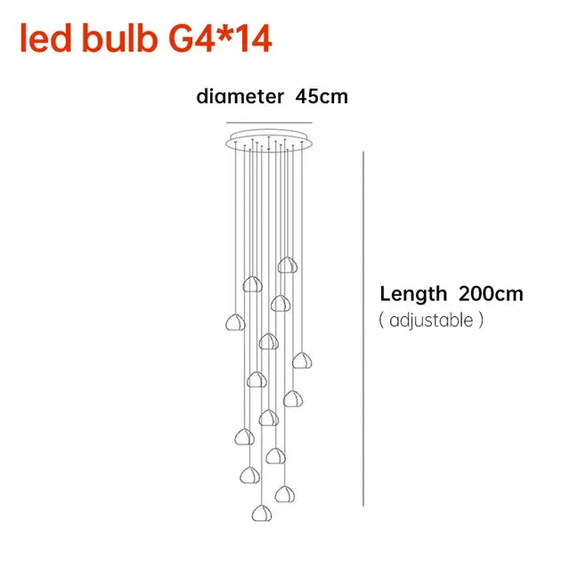 Nordic Crystal Staircase Chandelier