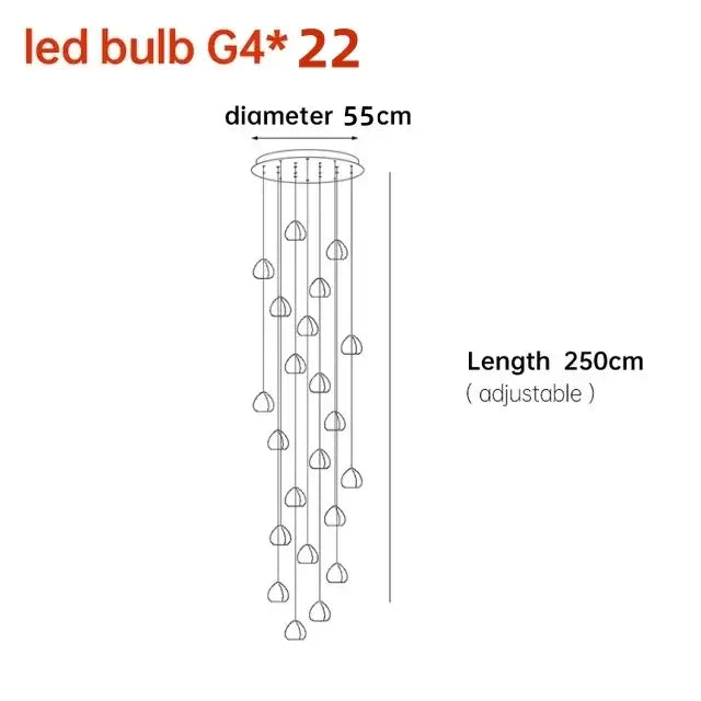 Nordic Crystal Staircase Chandelier