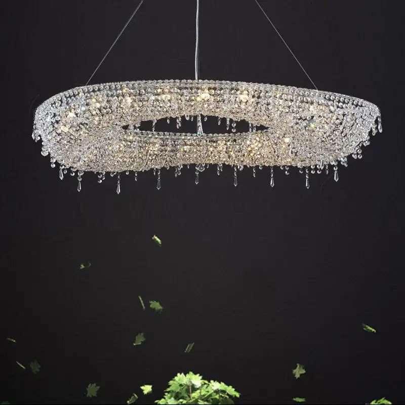Crystal Bird Nest Chandelier with Adjustable Size
