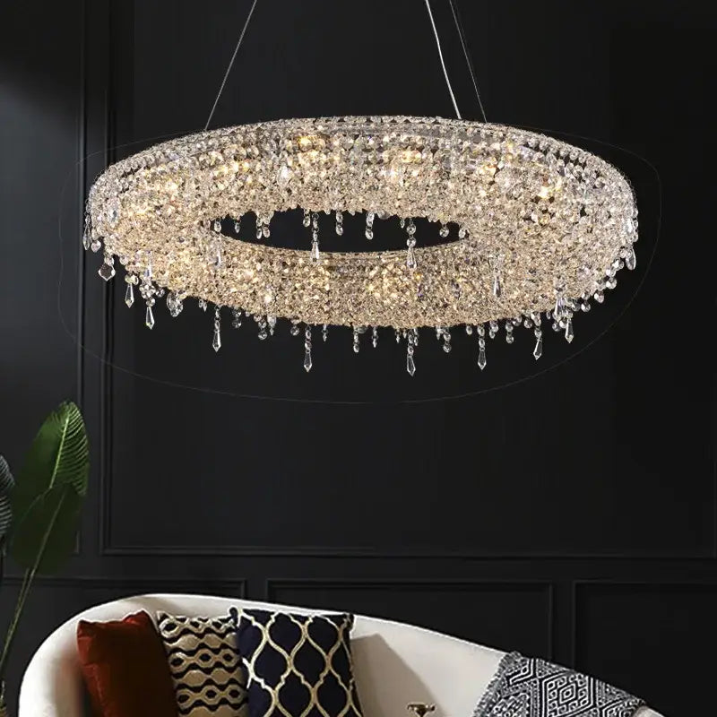 Crystal Bird Nest Chandelier with Adjustable Size