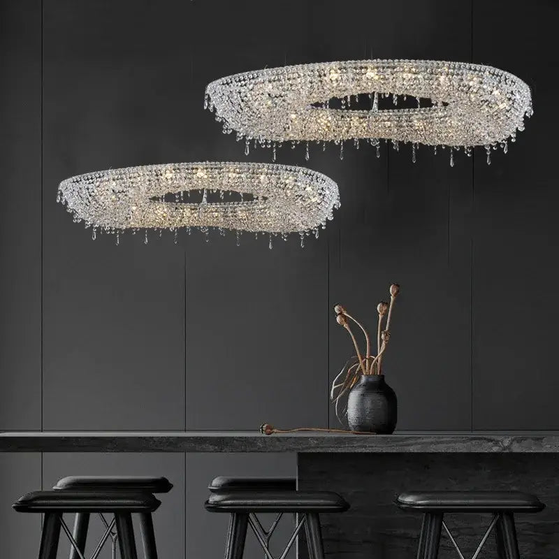 Crystal Bird Nest Chandelier with Adjustable Size
