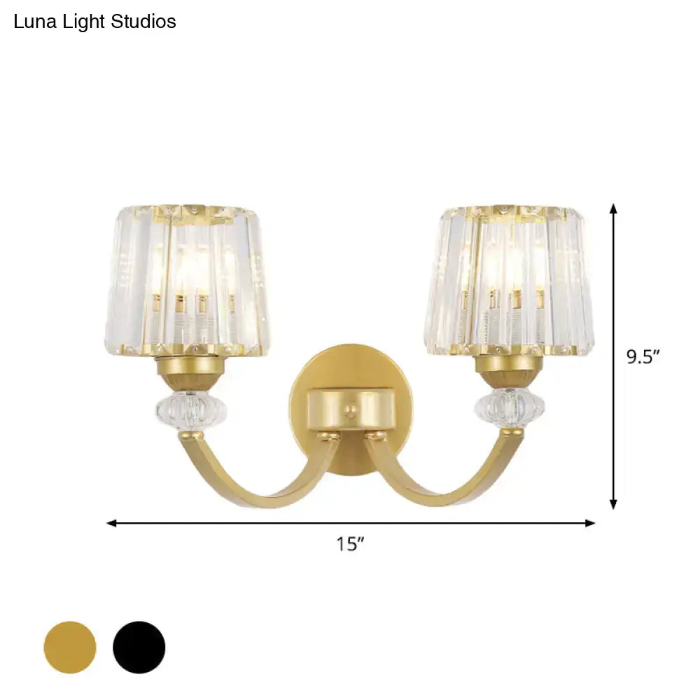 Crystal Black Gold Wall Lamp