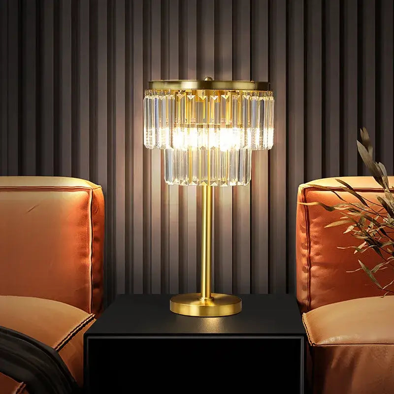Crystal Brass Floor Lamp with Nordic Design