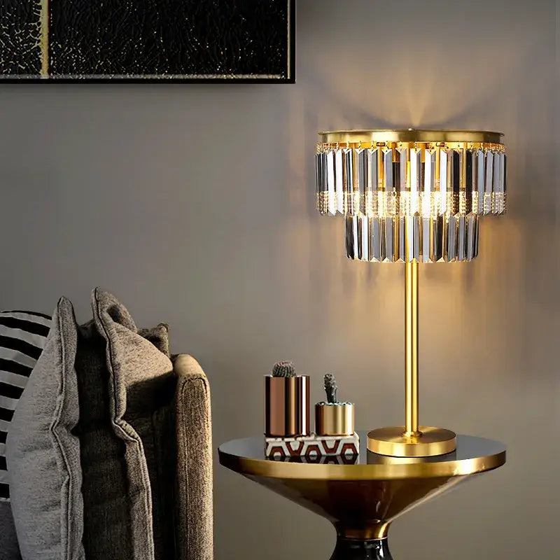 Crystal Brass Floor Lamp with Nordic Design