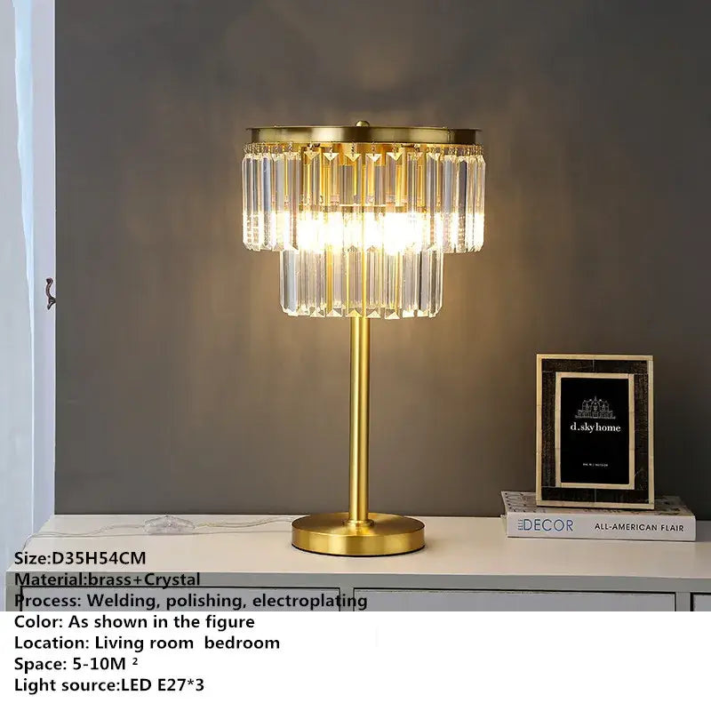 Crystal Brass Floor Lamp with Nordic Design