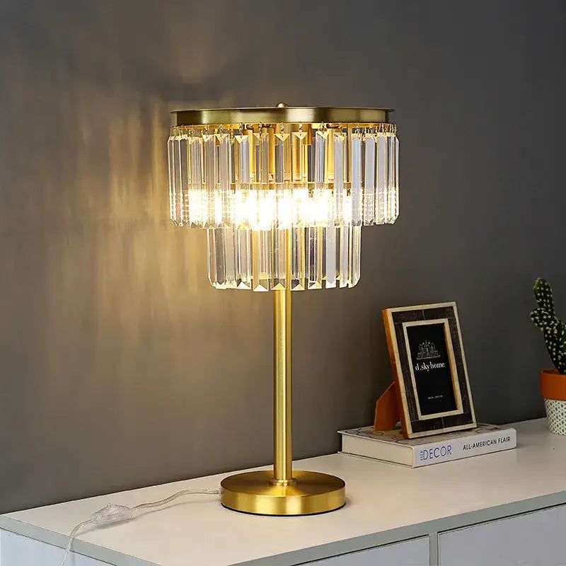 Crystal Brass Floor Lamp with Nordic Design