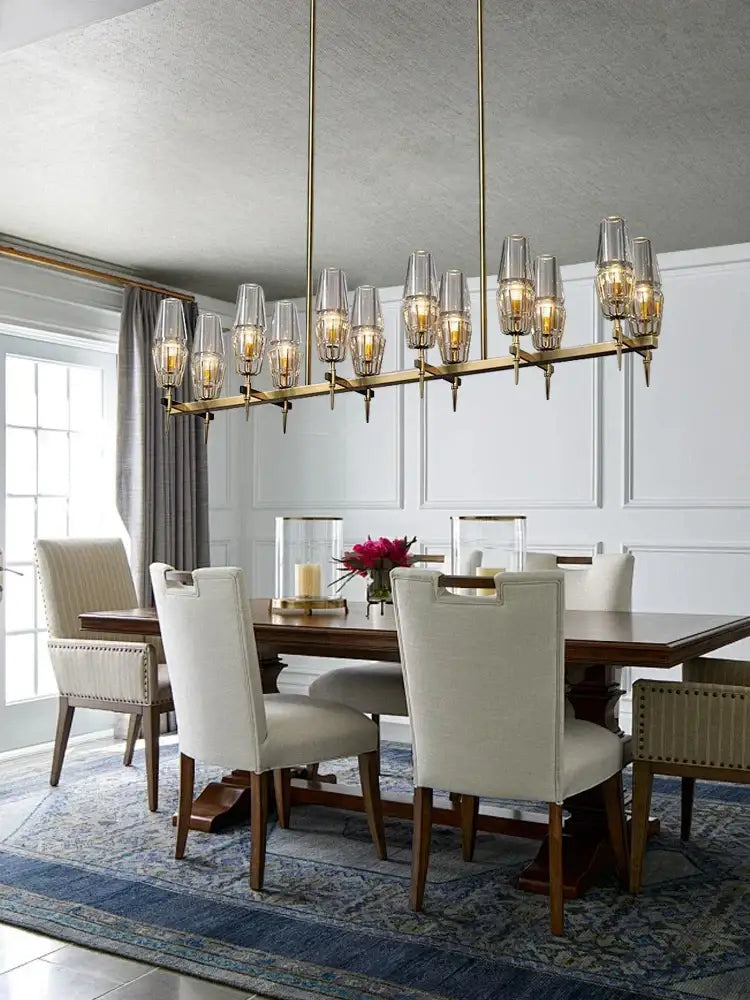 Crystal Brass Glass Pendant