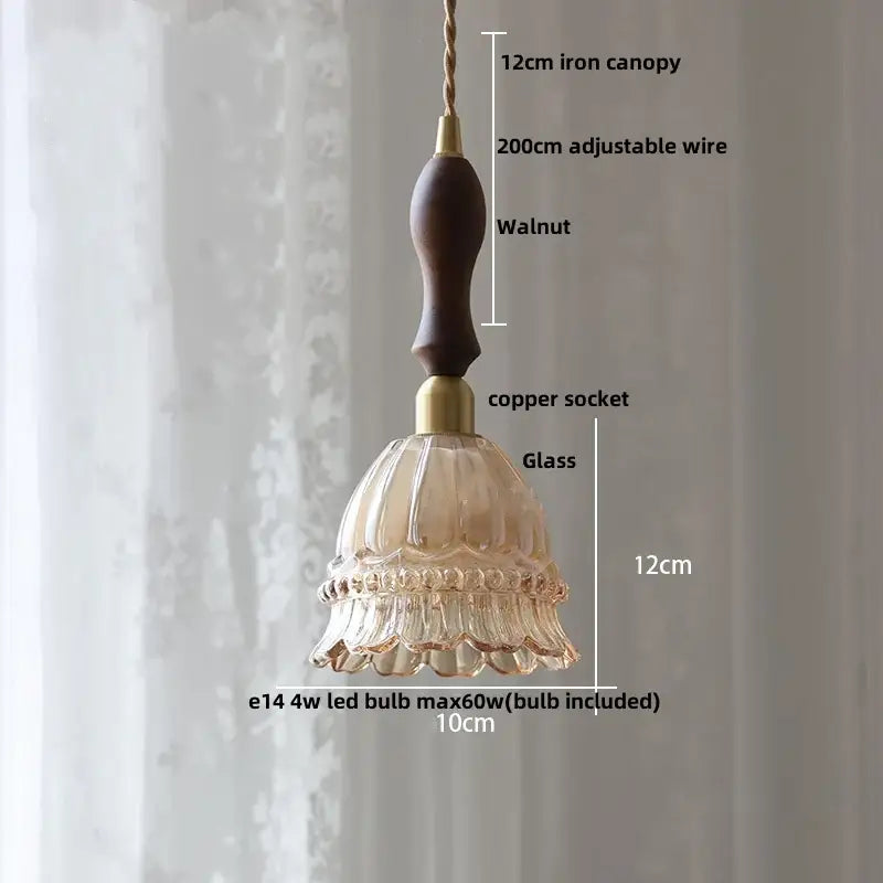 Crystal Brass Pendant Light with Cascading Beads