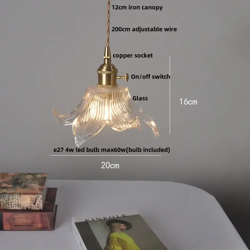 Crystal Brass Pendant Light with Cascading Beads