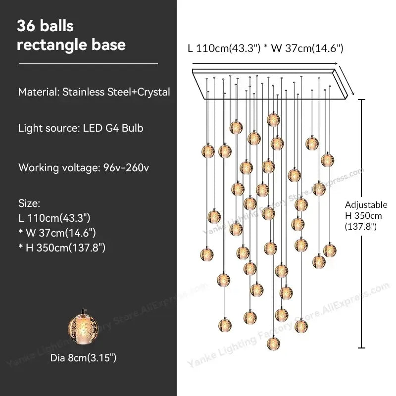Crystal Bubble Pendant Light for Hospitality Settings