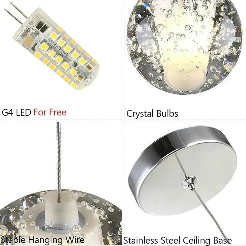 Crystal Bubble Pendant Light for Hospitality Settings