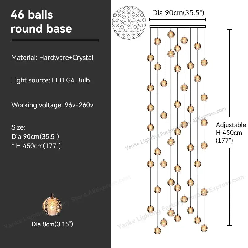 Crystal Bubble Pendant Light for Hospitality Settings