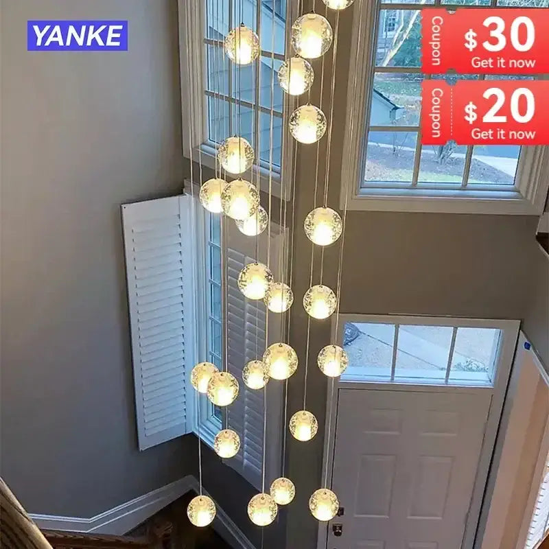 Crystal Bubble Pendant Light for Hospitality Settings