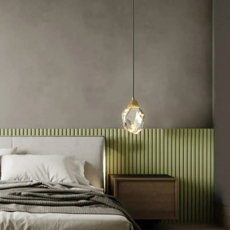Copper Crystal Bedroom Wall Lamp