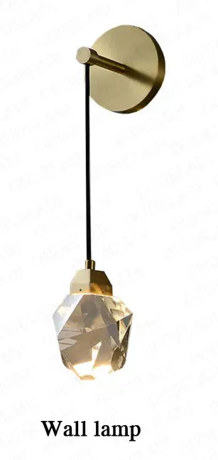 Copper Crystal Bedroom Wall Lamp