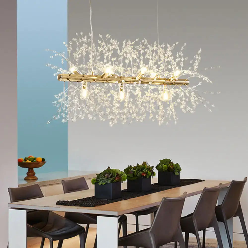 Chrome Gold Flower Ceiling Lamp