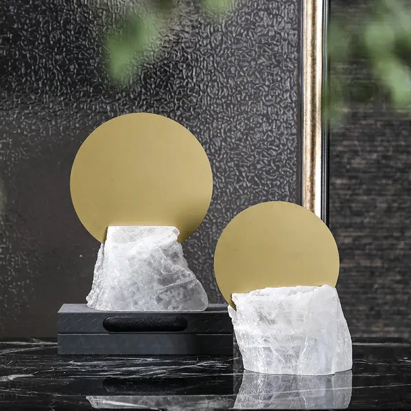 Crystal Metal Geometric Bookends