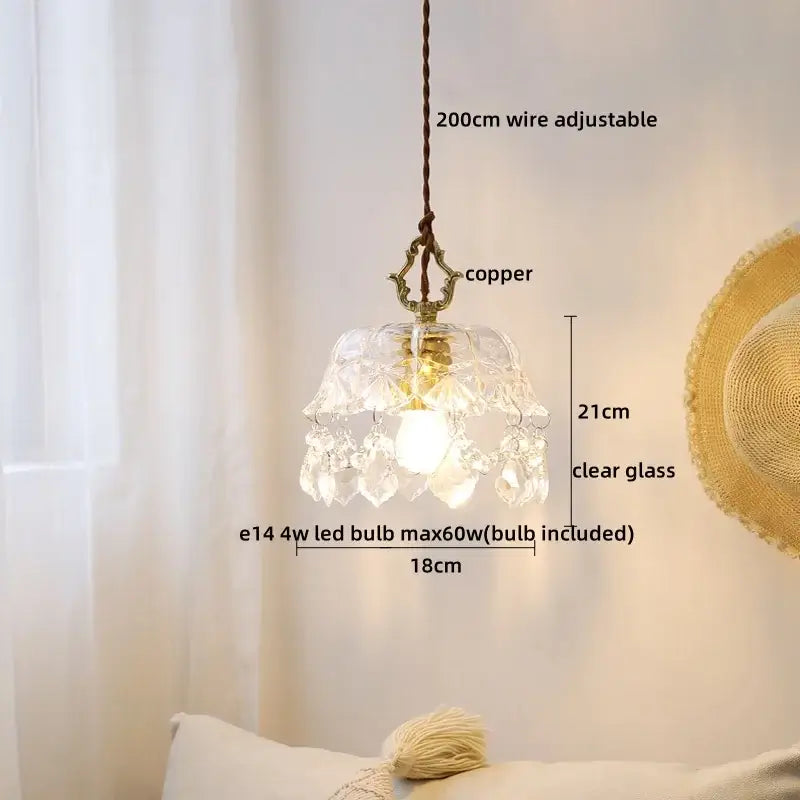 Brass Crystal Pendant Lamp