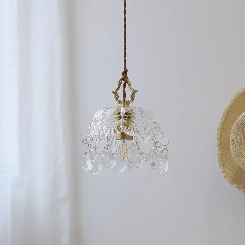 Brass Crystal Pendant Lamp