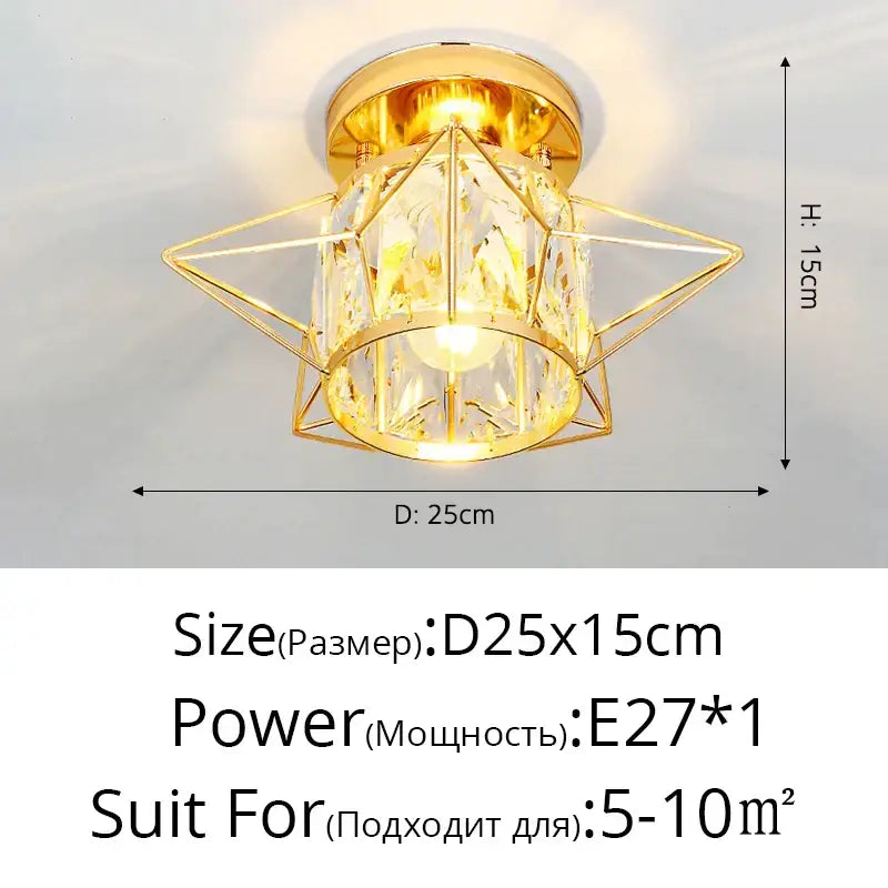 Gold Nordic Crystal 25cm Chandelier