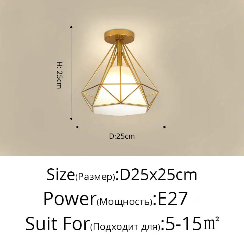 Gold Nordic Crystal 25cm Chandelier