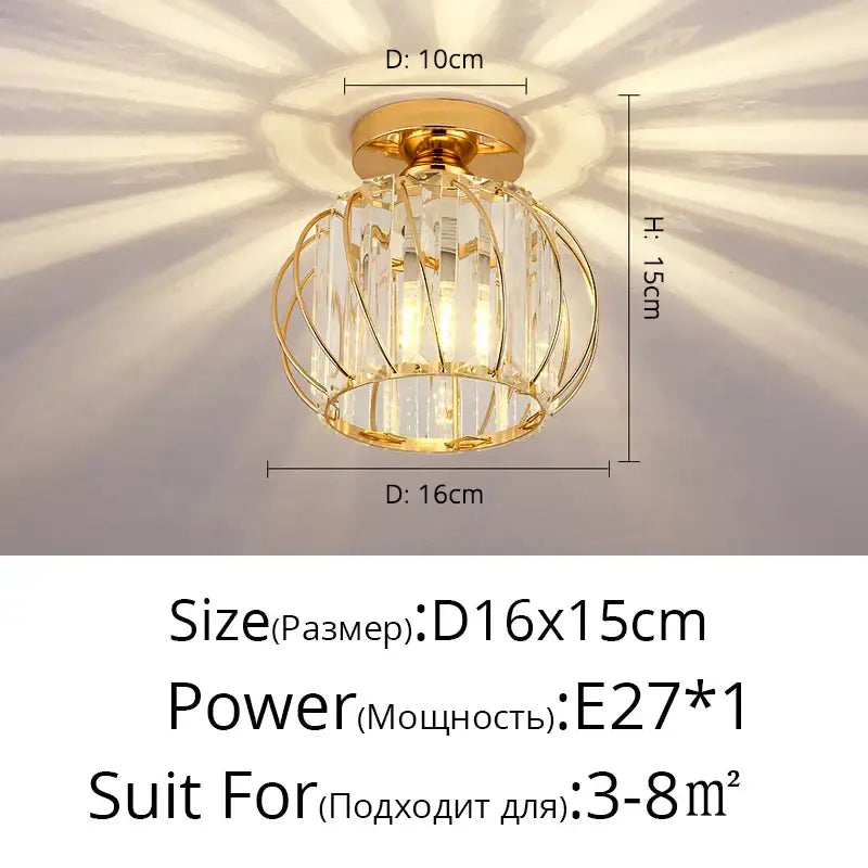 Gold Nordic Crystal 25cm Chandelier