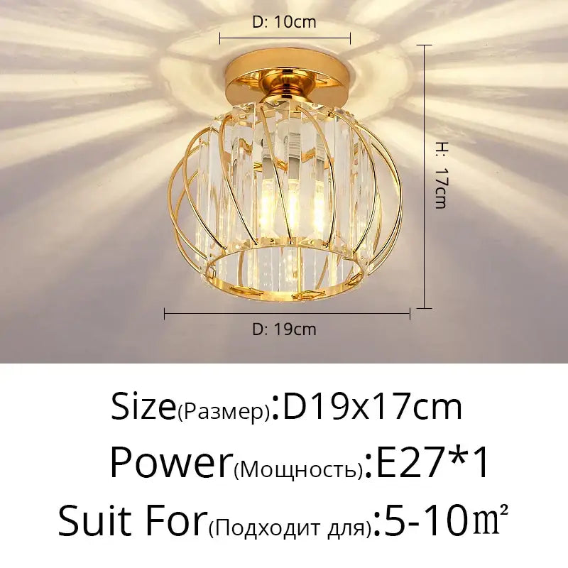 Gold Nordic Crystal 25cm Chandelier