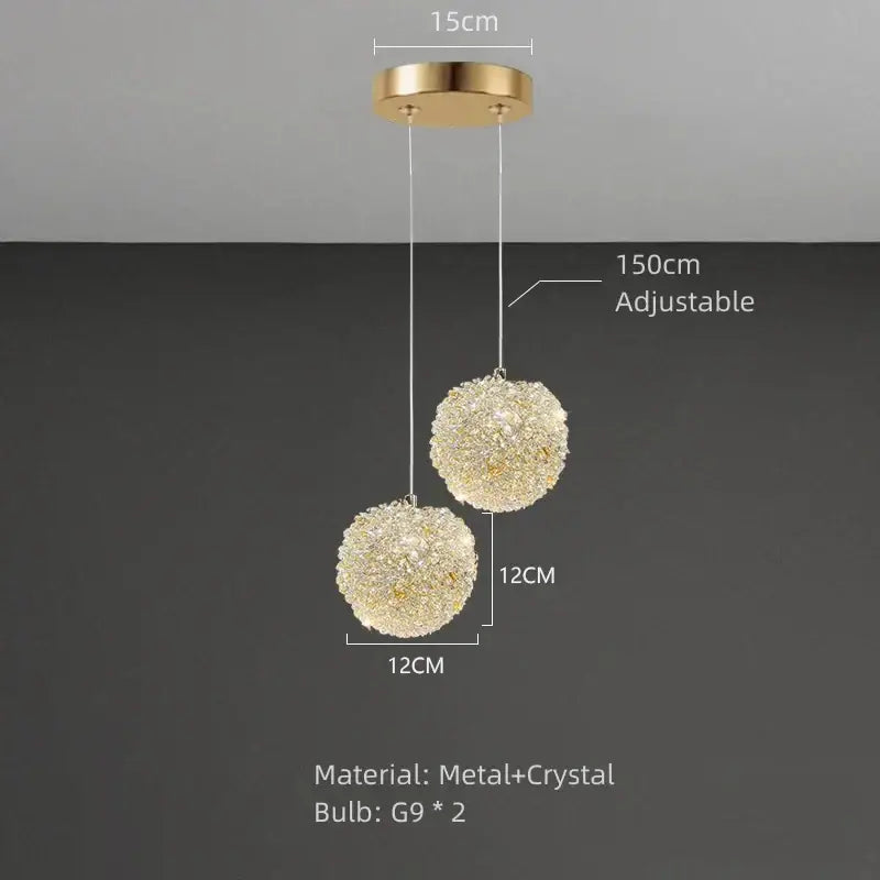 Gold Crystal Globe Ceiling Light