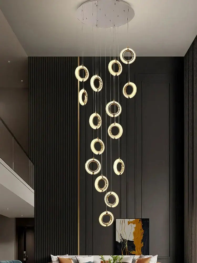 Gold Crystal LED 30-Light Dining Room Chandelier