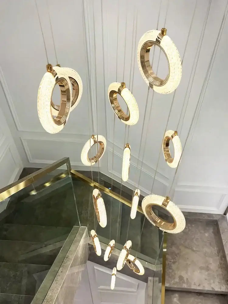 Gold Crystal LED 30-Light Dining Room Chandelier