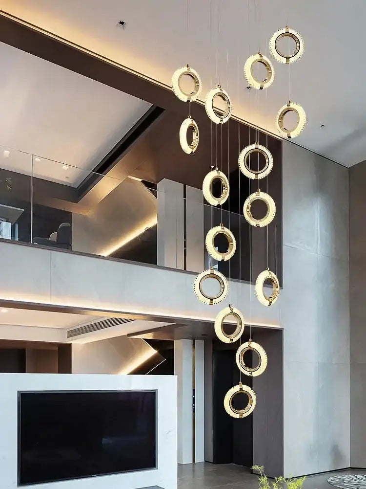 Gold Crystal LED 30-Light Dining Room Chandelier