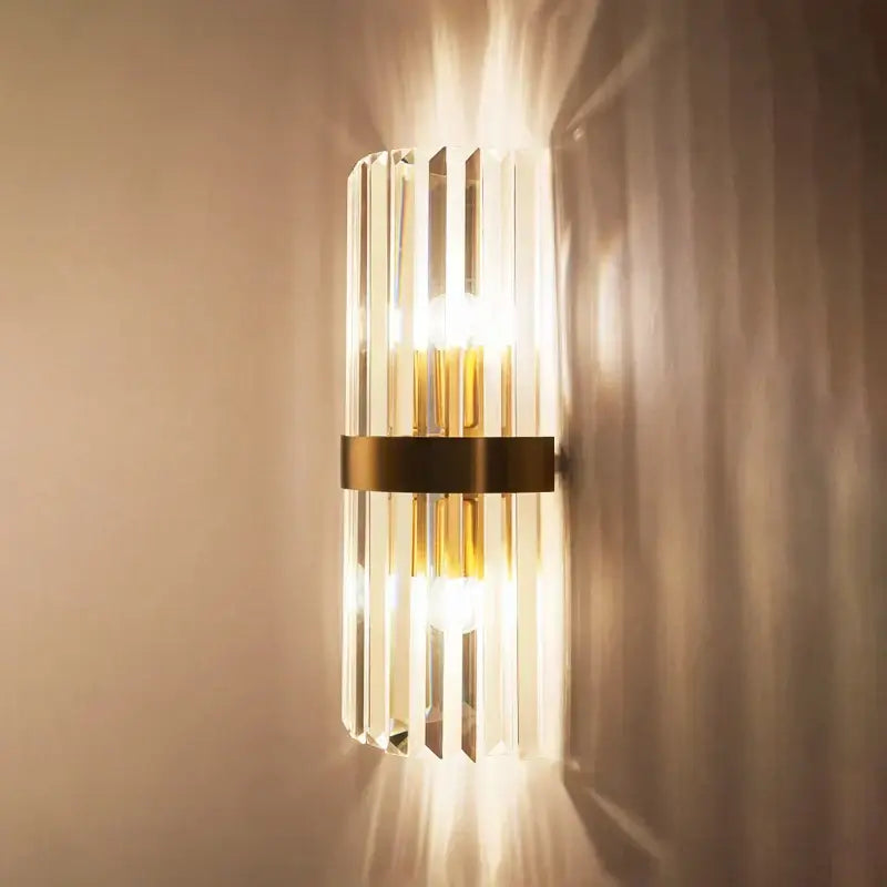 Gold Crystal LED Bedroom Wall Lamp