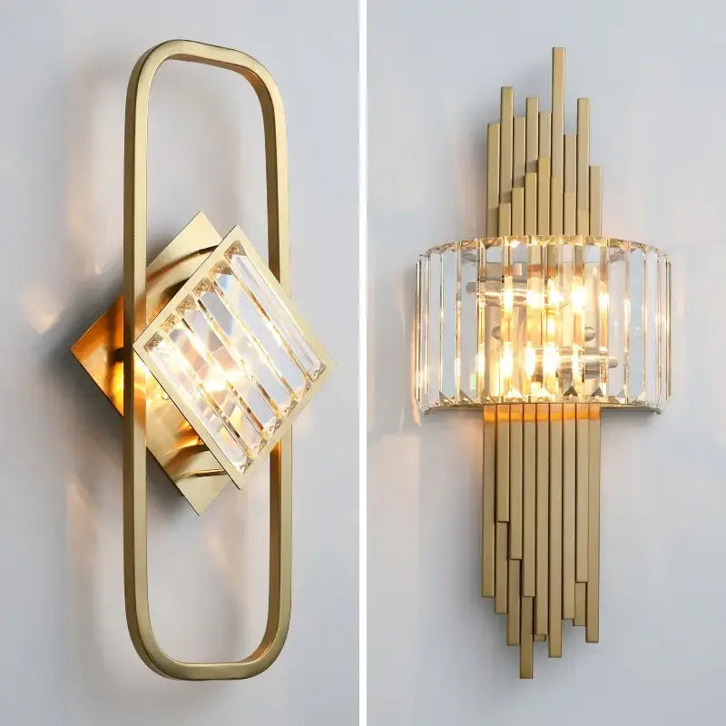 Gold Crystal Glass Wall Lamp