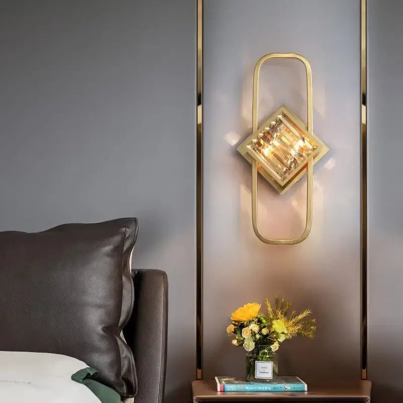 Gold Crystal Glass Wall Lamp