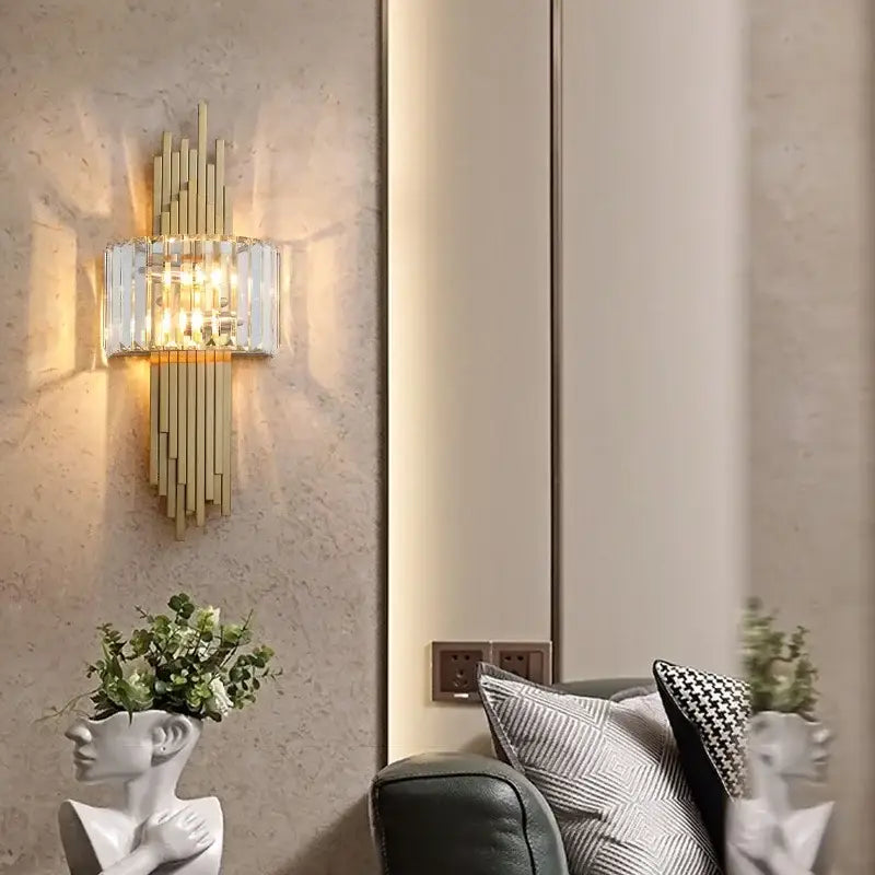 Gold Crystal Glass Wall Lamp