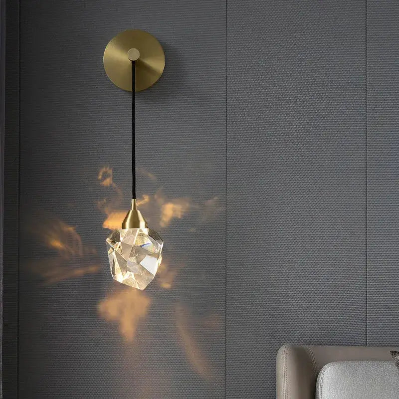 Gold Crystal Glass Wall Sconce