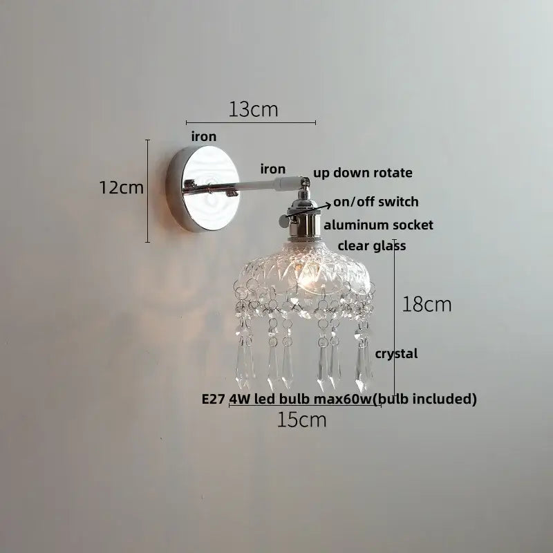 Crystal Iron Wall Sconce
