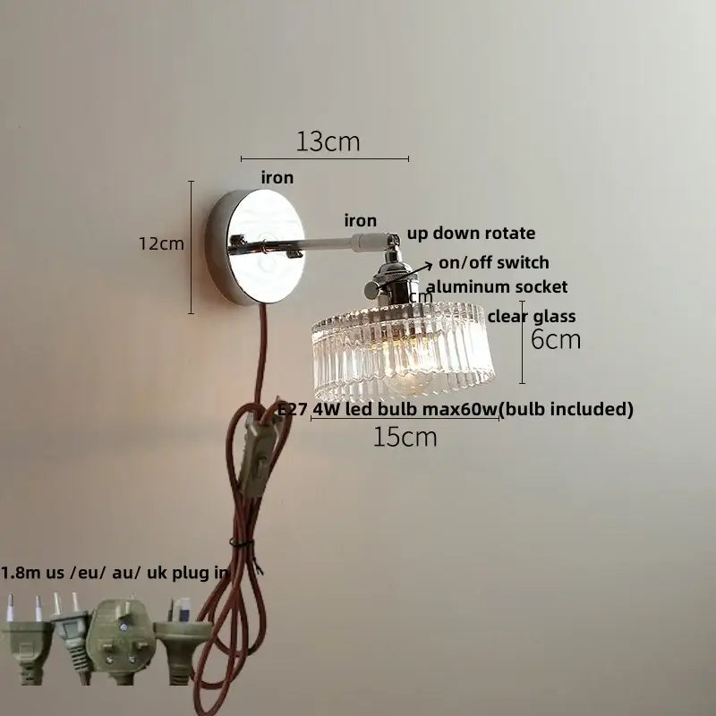 Crystal Iron Wall Sconce