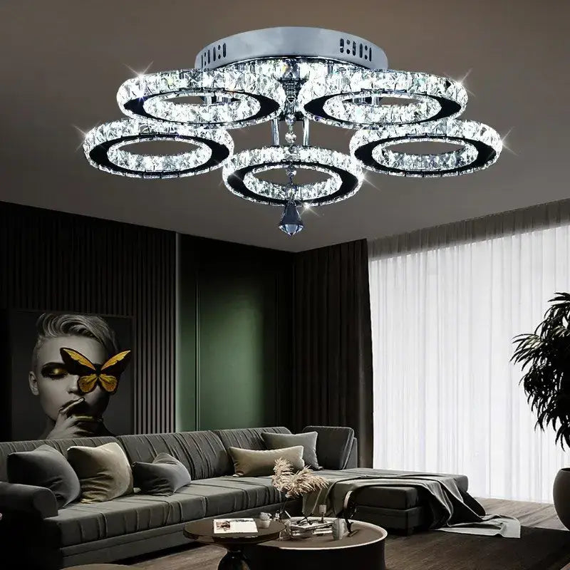 Crystal Ring Ceiling Chandelier
