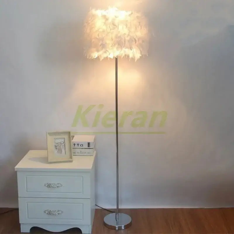 Peach Feather Floor Lamp