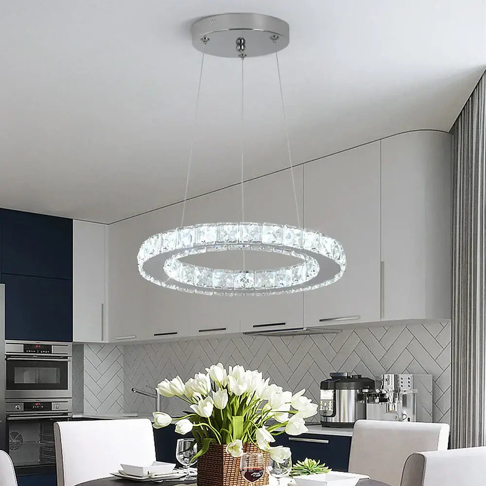Crystal Adjustable Dining Area Pendant Chandelier