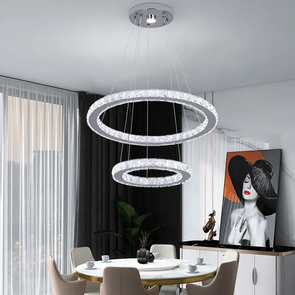 Double Ring Crystal Chandelier
