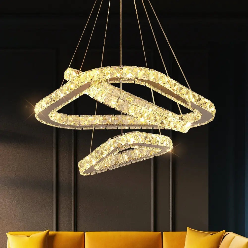 Double Ring Crystal Chandelier