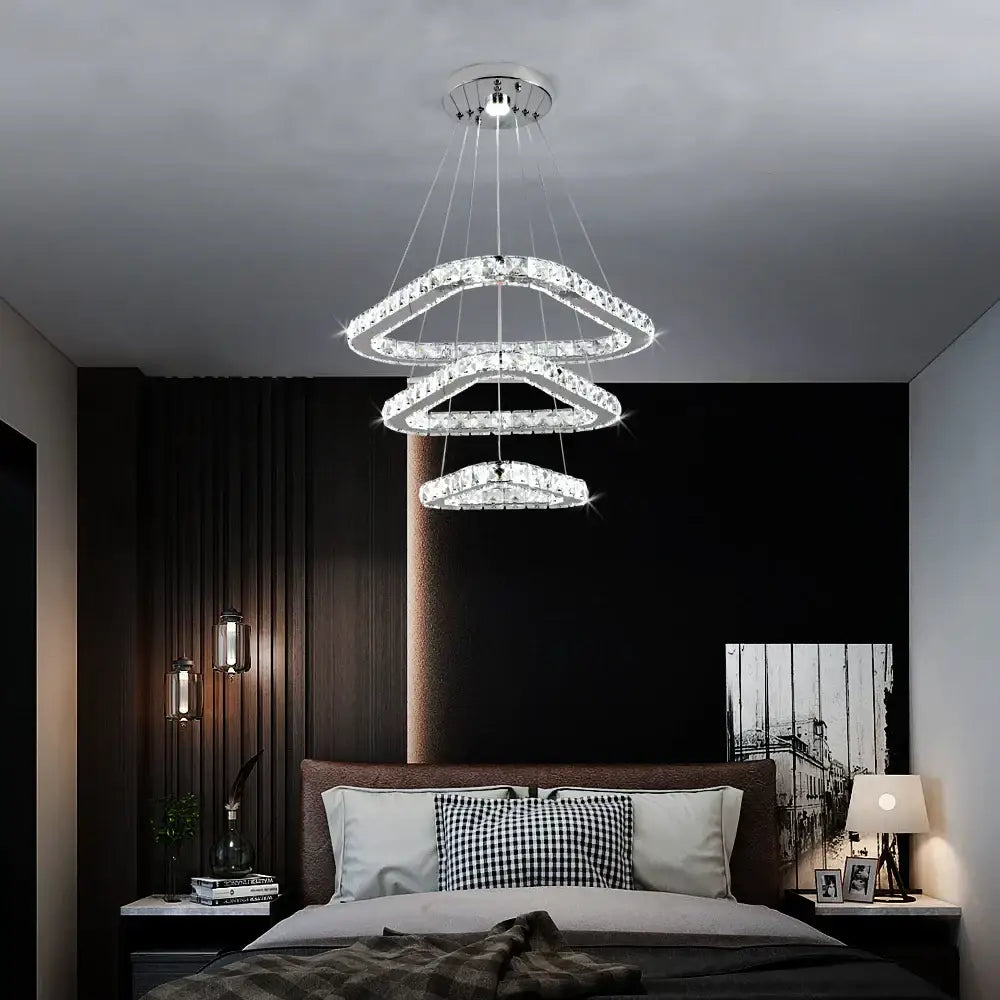 Double Ring Crystal Chandelier