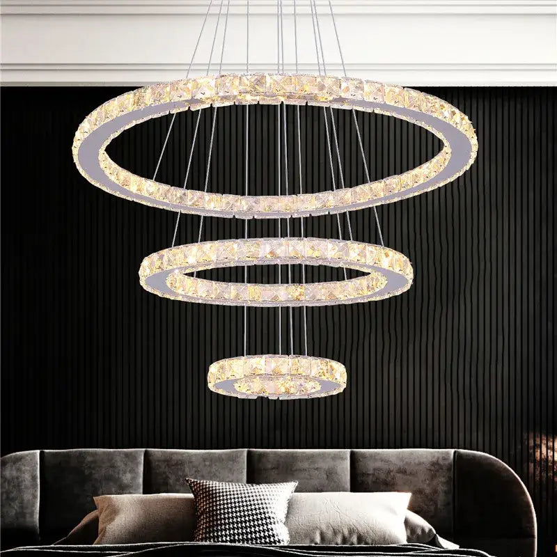 Double Ring Crystal Chandelier