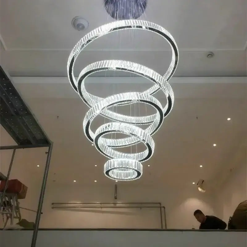 Gold Crystal Ring 90cm Chandelier