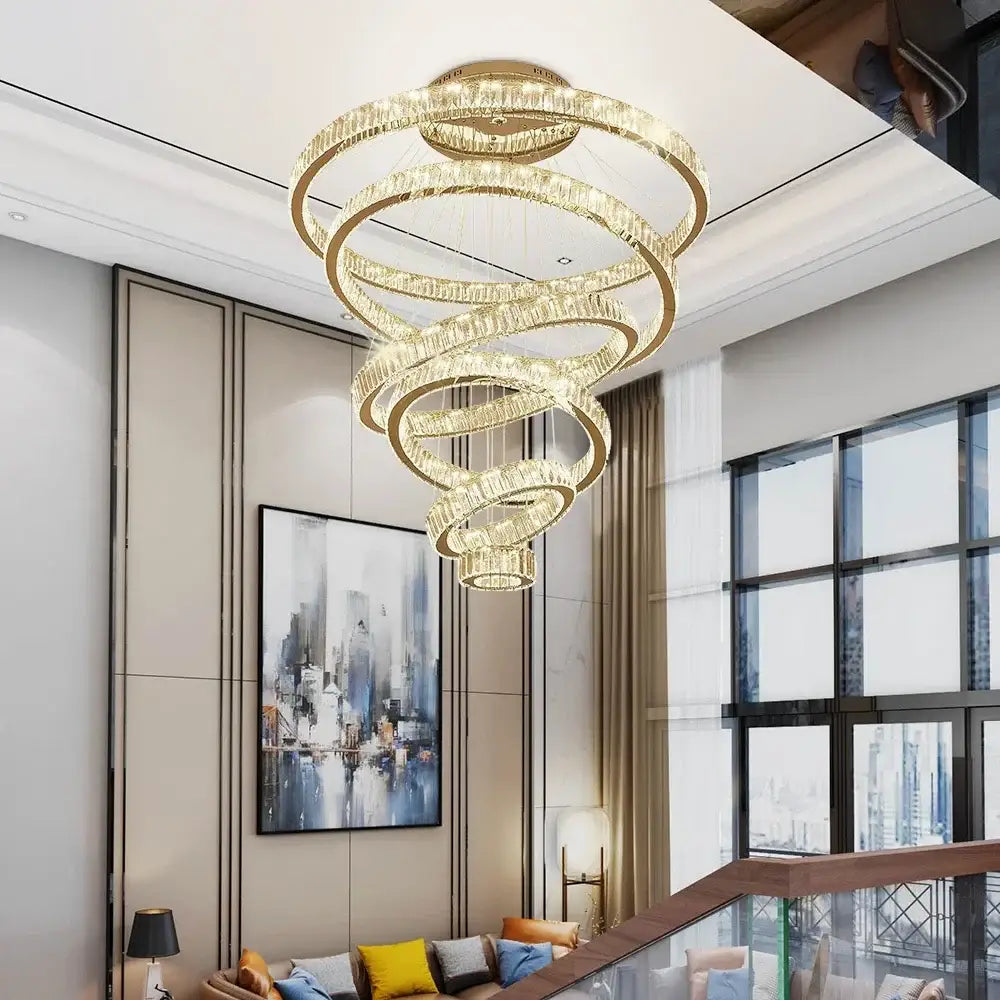 Gold Crystal Ring 80cm Chandelier