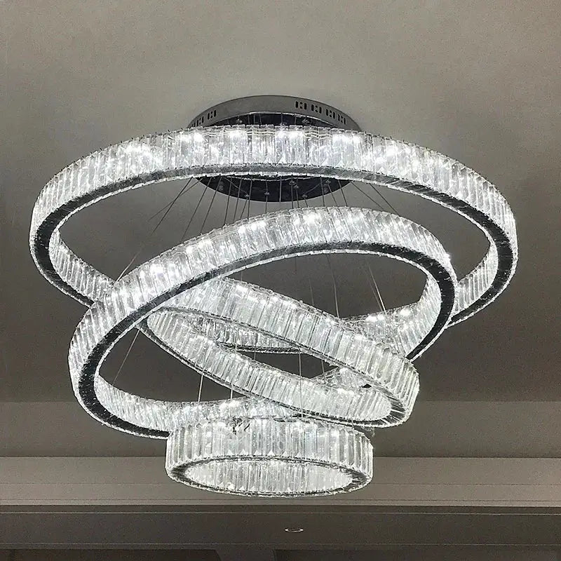 Gold Crystal Ring 80cm Chandelier